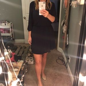 Navy Blue long sleeve mini Dress
